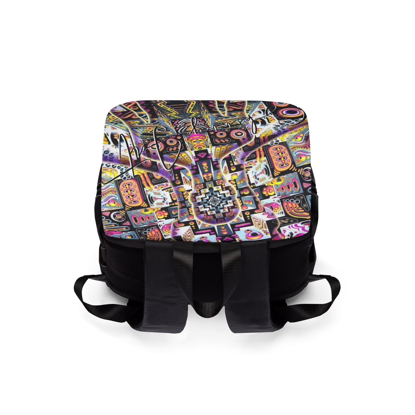 Shoulder bag Backpack for trippy art lovers Ai graphic inspired imagery Ai graphics back pack Back to school vibe Unisex make up Backpack