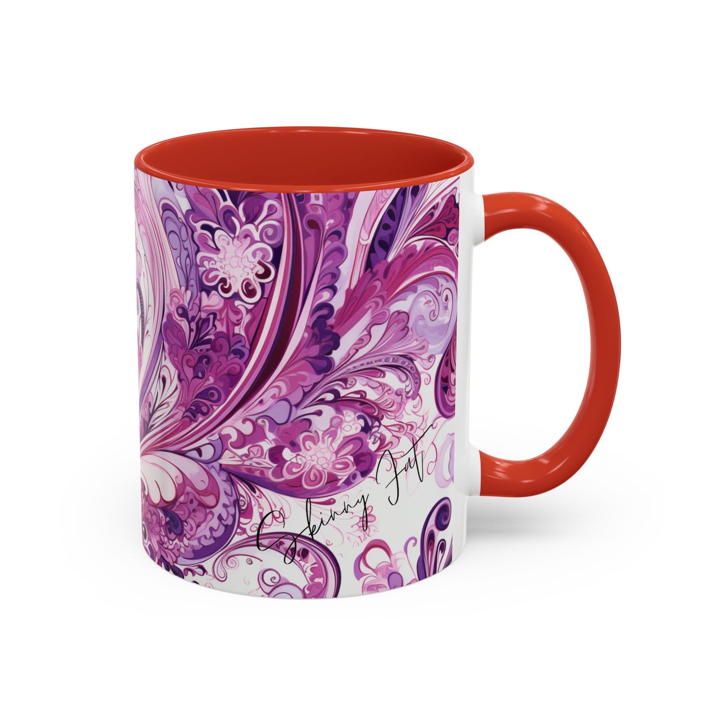 Coffee mug Paisley print ceramic Hot beverage casual soup cup keep the caffeine life alive with a morning drink of coffee regal style 11oz