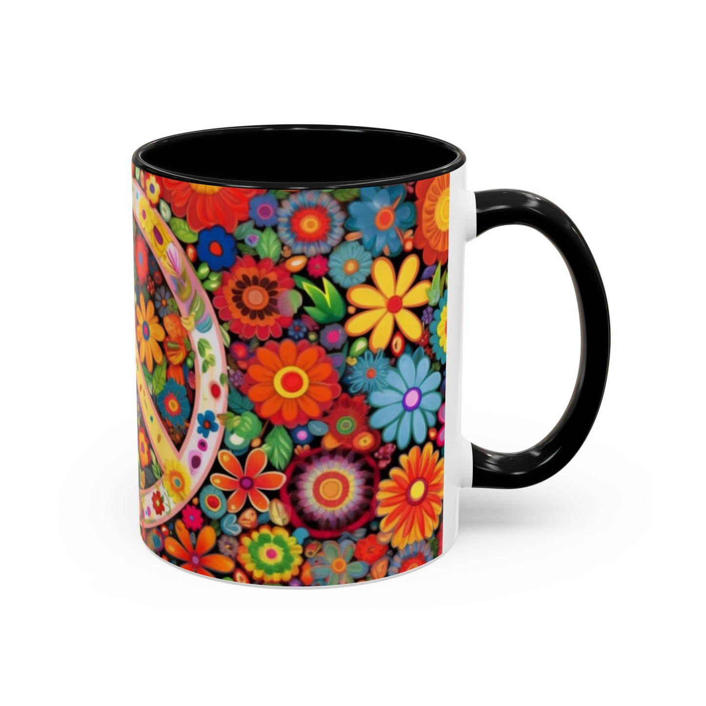 Peaceful print ceramic coffee mug Hot beverage casual soup cup keep the caffeine life alive with a morning cup of coffee regal style 11oz