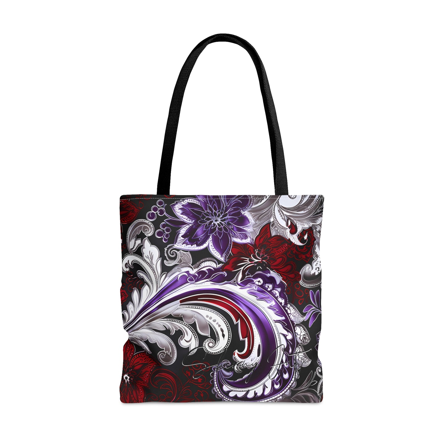 shoppers tote bag purple red regal paisley inspired Watercolour design abstract art tote bag creative fashion gift for teen artist fashion