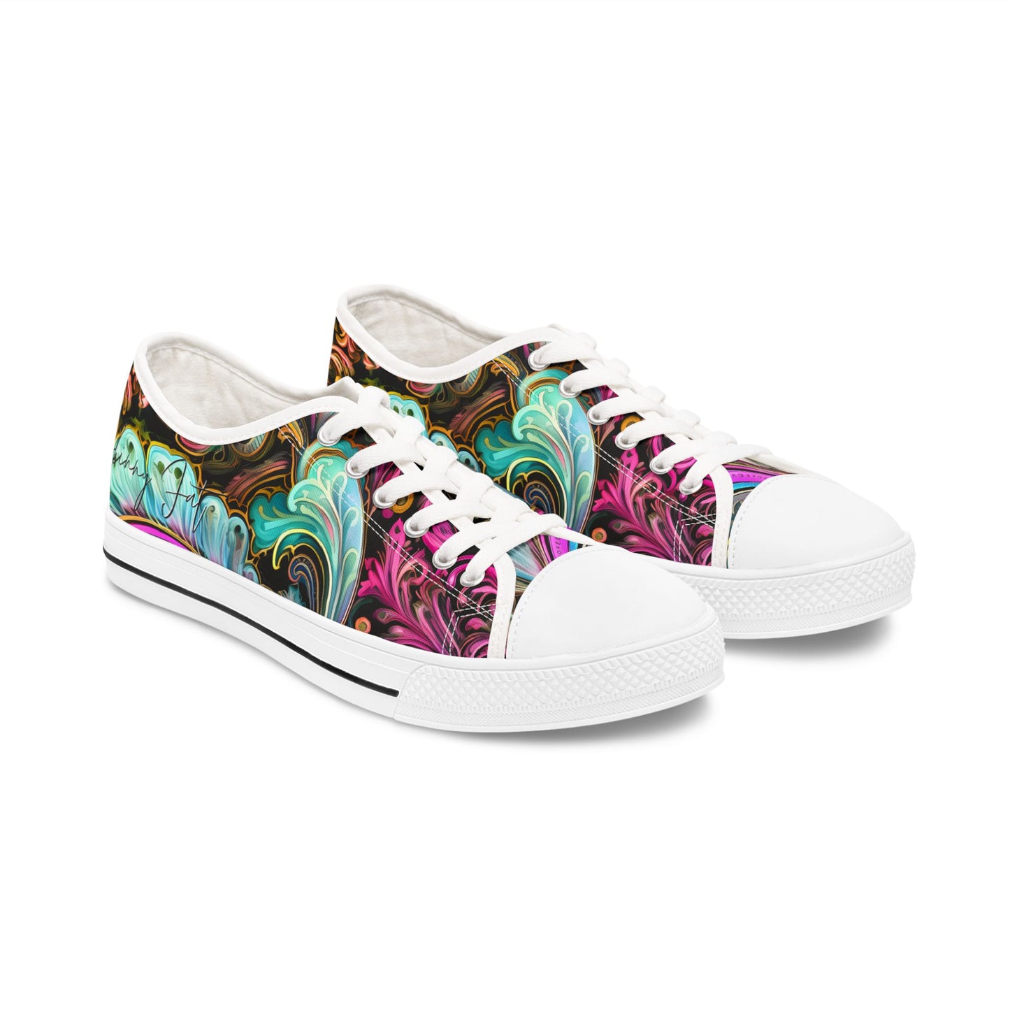 Womens Low Top abstract art print shoe low top abstract art shoes artistic sneaker abstract pattern unique footwear paisley abstract design