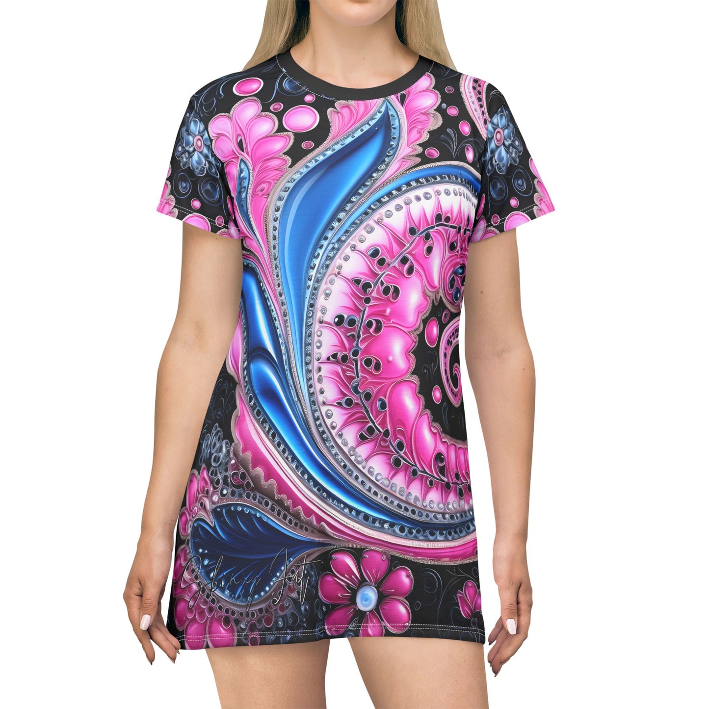 Spring dress T comfortable breathable paisley regal design leisure wear Spring T love of butterflies spring Feminine wear casual womens wear