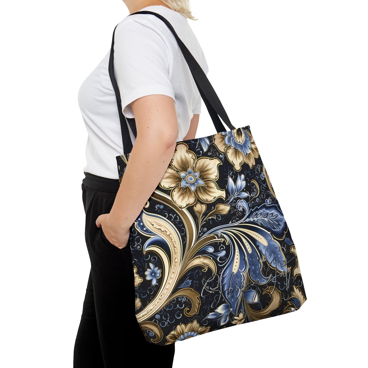 Artistic tote bag purple blue regal paisley inspired Watercolour design abstract art tote bag creative fashion gift for teen artist fashion