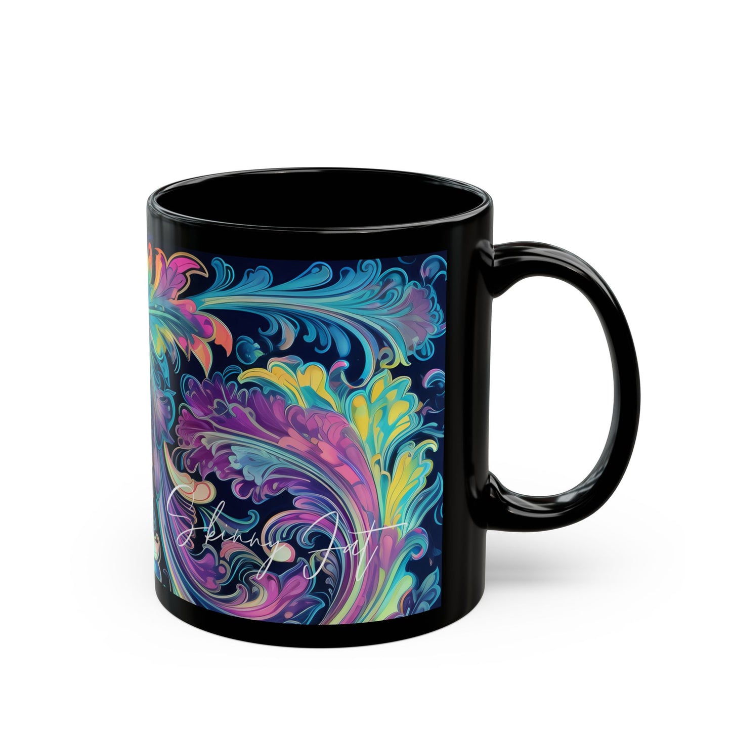 Coffee mug Paisley print ceramic Hot beverage casual soup cup keep the caffeine life alive with a morning drink of coffee regal style 11oz