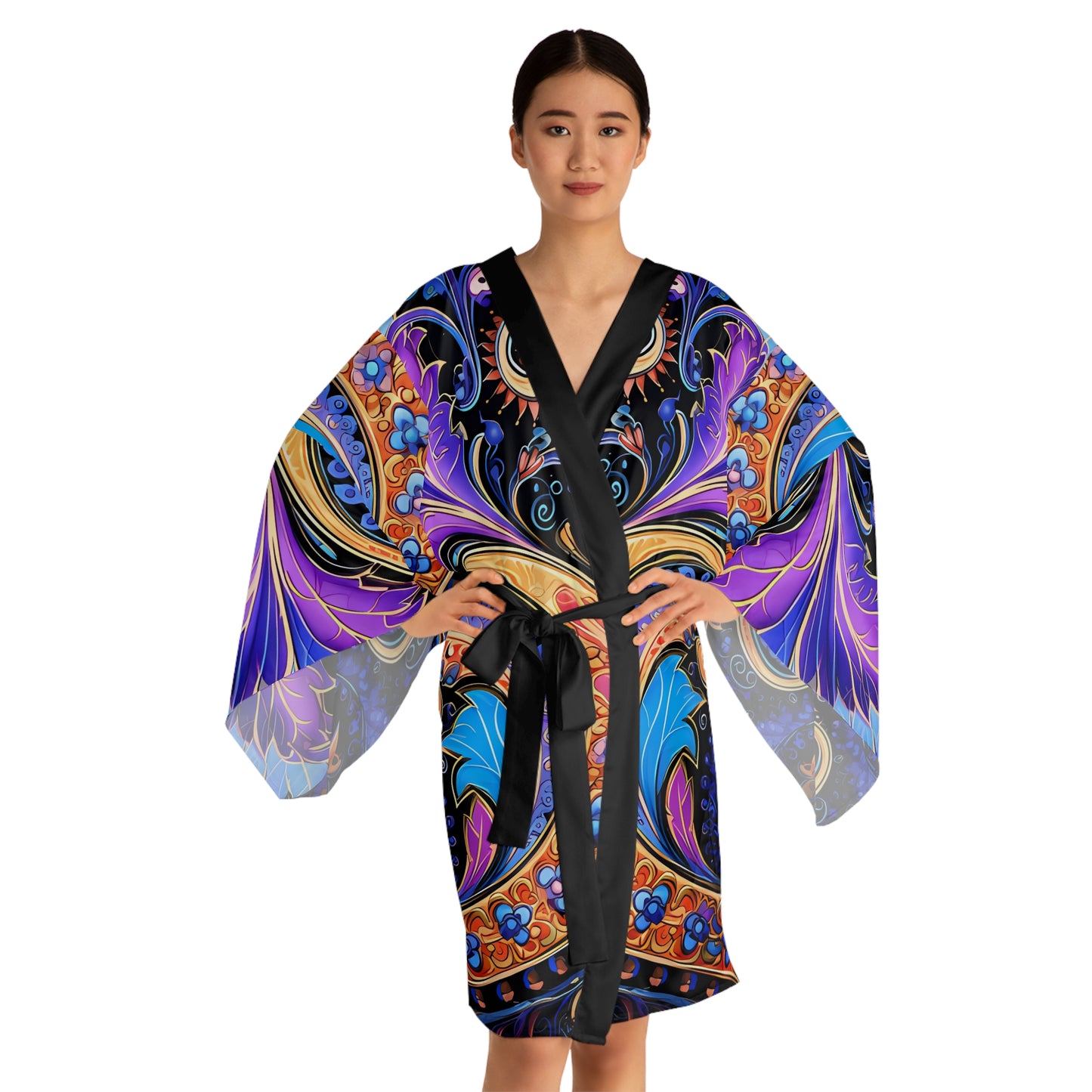 Womens kimono comfortable breathable paisley design leisure wear Spring kimono love of a regal spring Feminine wear casual womens wea