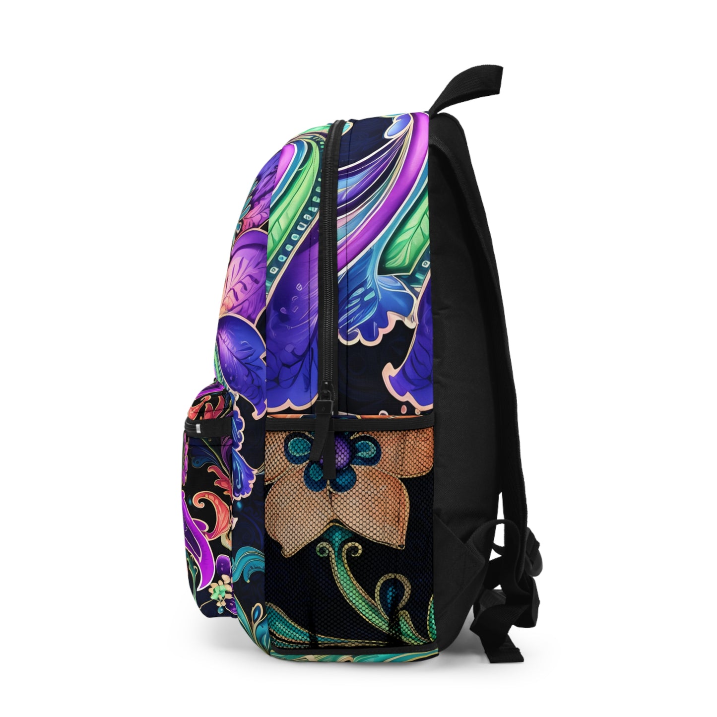 Student backpack bag paisley inspired Watercolour inspired design abstract art shoulder bag art tote creative fashion artist fashion makeup