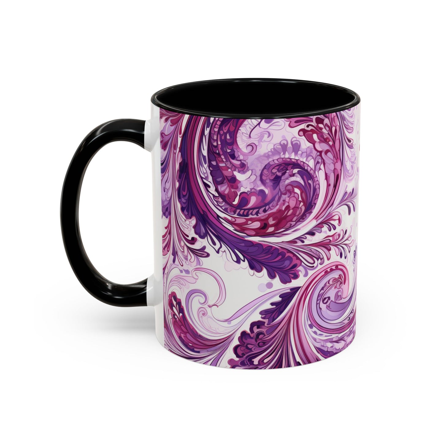 Coffee mug Paisley print ceramic Hot beverage casual soup cup keep the caffeine life alive with a morning drink of coffee regal style 11oz