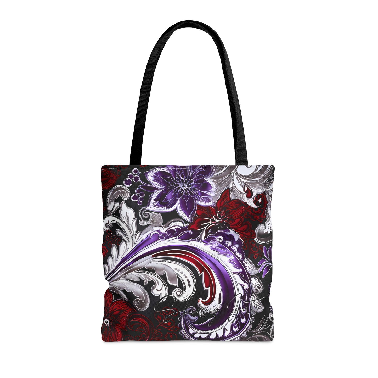 shoppers tote bag purple red regal paisley inspired Watercolour design abstract art tote bag creative fashion gift for teen artist fashion