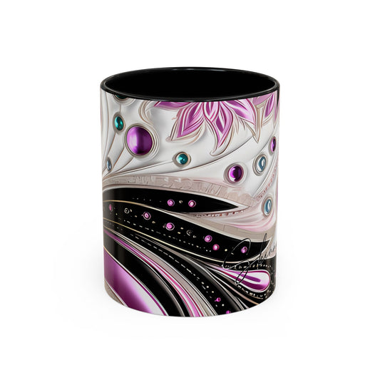 Coffee mug Paisley print ceramic Hot beverage casual soup cup keep the caffeine life alive with a morning drink of coffee regal style 11oz