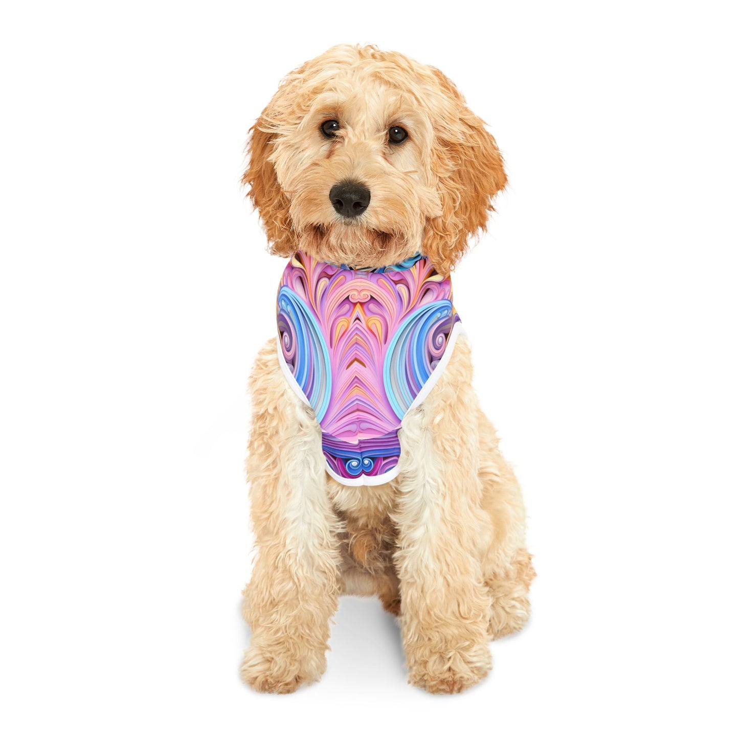 Pet hoodies printed with Ai graphics, polyester made light weight, cozy breathable pet apparel, stylish pet clothing, small pet grooming