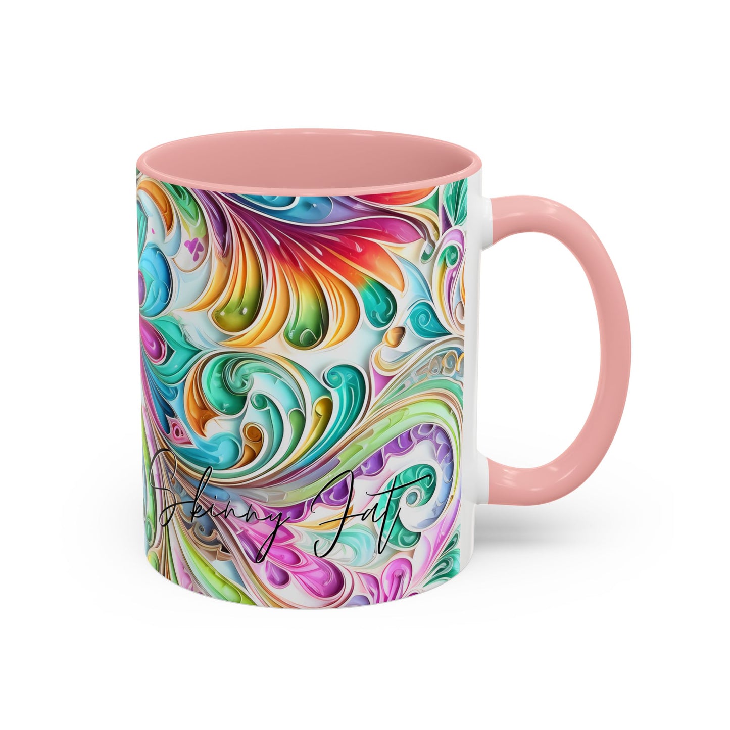 Paisley print ceramic coffee mug Hot beverage casual soup cup keep the caffeine life alive with a morning cup of coffee regal style 11oz