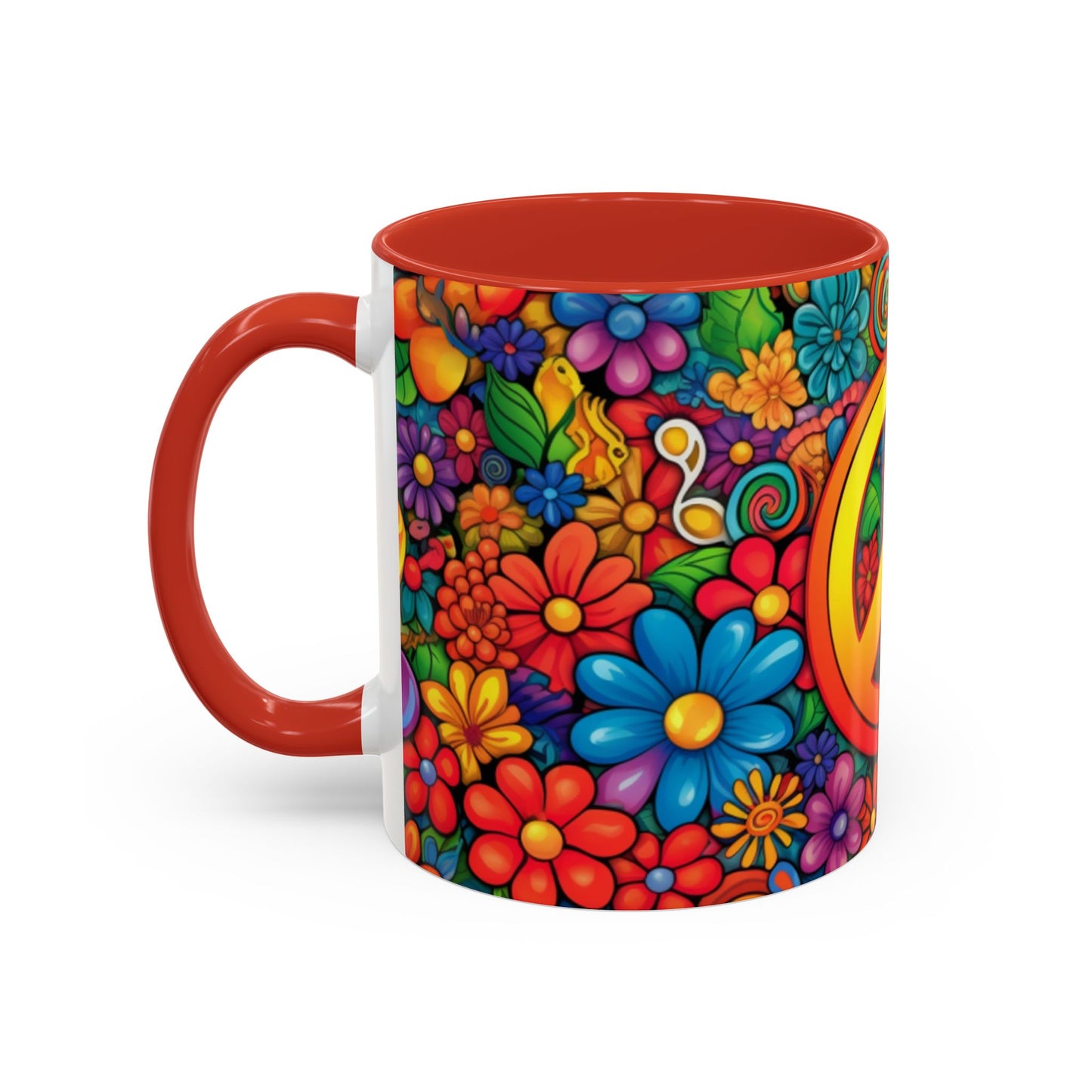 Flower print ceramic coffee mug Hot beverage casual soup mug keep the caffine life alive with a morning cup of coffee Ai tech style