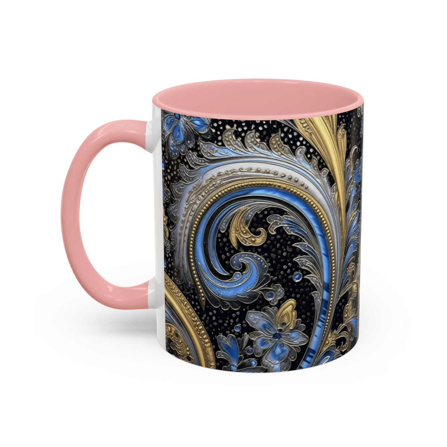 Paisley print ceramic coffee mug Hot beverage soup mug keep the street life alive with a morning cup of coffee graffiti regal style 11oz