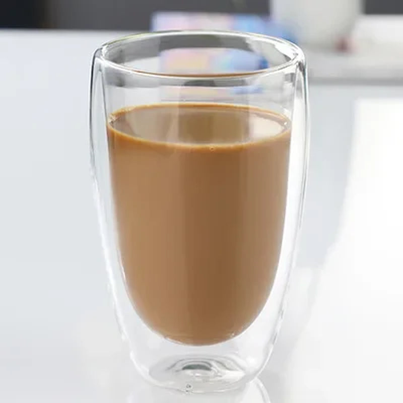 5 Sizes Double Wall Insulated Glass Cup Clear Espresso Coffee Mugs Handmade Beer Mug Tea Milk Glass Whiskey Glass Cups Drinkware